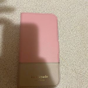 Beautiful pink and beige Kate spade iPhone case/wallet for iPhone 12/13